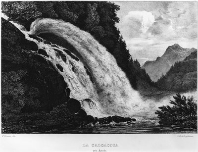 منظر لشلال كالكاسيا ، 1831 بواسطة لويس جولز فريدريك فيلنوف